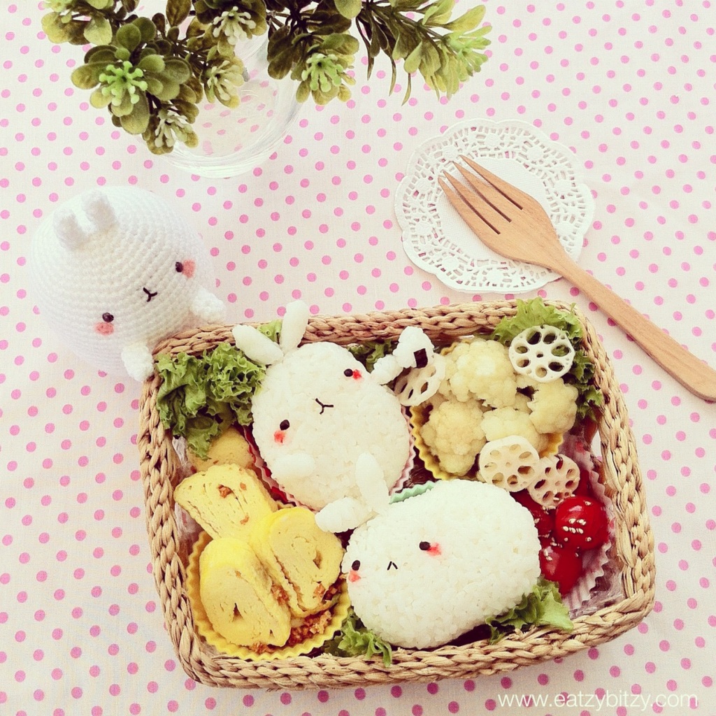 bunny, rabbit, molang korea, korean, malaysia, bunny bento, rabbit bento, kawaii, cute, cute bento, cute food, food, kawaii food, food art, creative food, creative bento, obento, kawaii bento, 